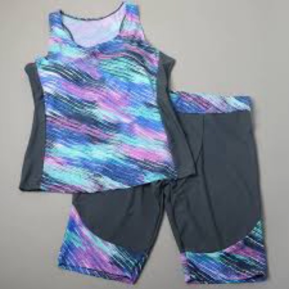 Colorful Athletic Tank and Shorts Set